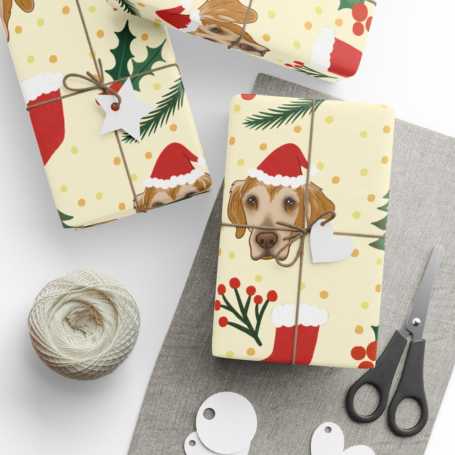 1 Paw-liday Wrapping Paper — Festive Trees, Stockings & PetFaces