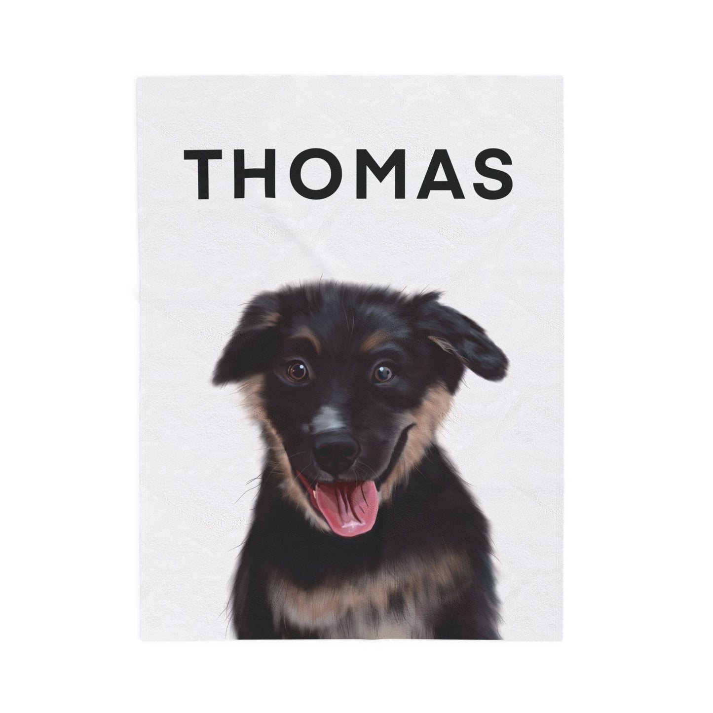Personalized Velveteen Plush Blanket with Dog Design - Cozy & Custom Pet Gift