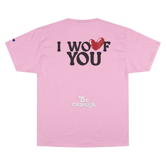 I Woof You Dog Graphic T-Shirt — Cute Paw Print Valentine Tee