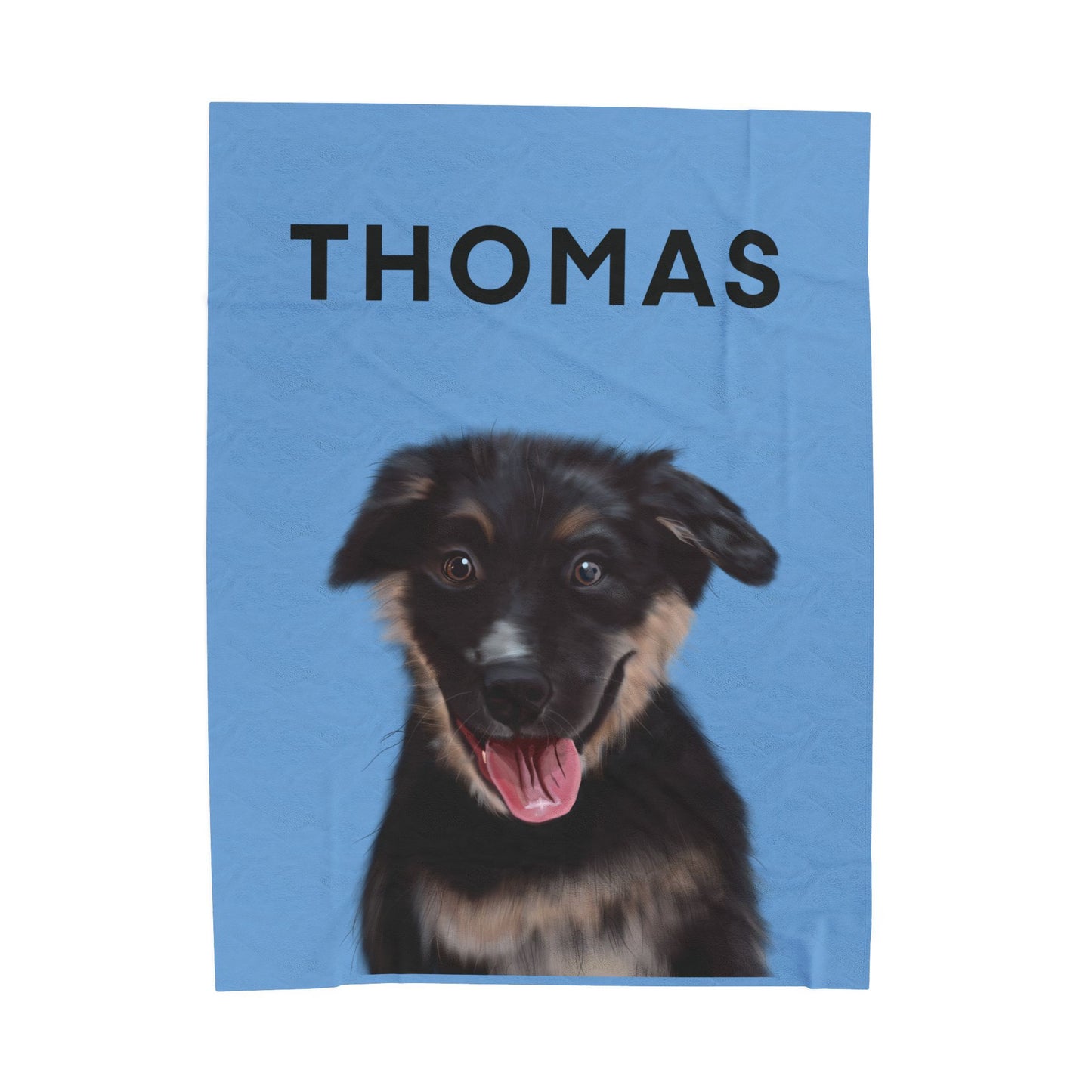 Personalized Velveteen Plush Blanket with Dog Design - Cozy & Custom Pet Gift