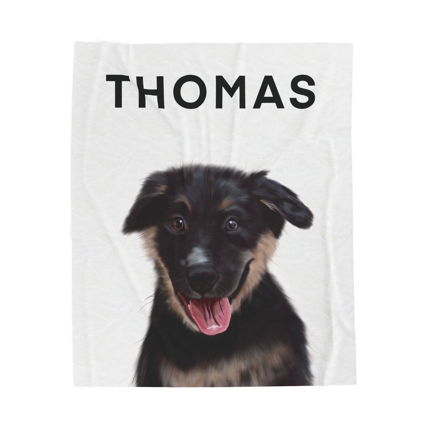Personalized Velveteen Plush Blanket with Dog Design - Cozy & Custom Pet Gift