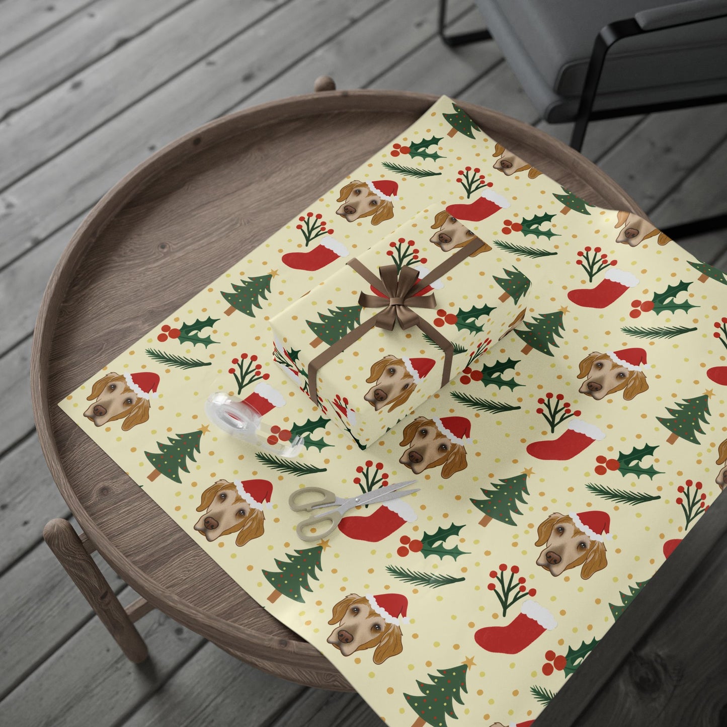 1 Paw-liday Wrapping Paper — Festive Trees, Stockings & PetFaces