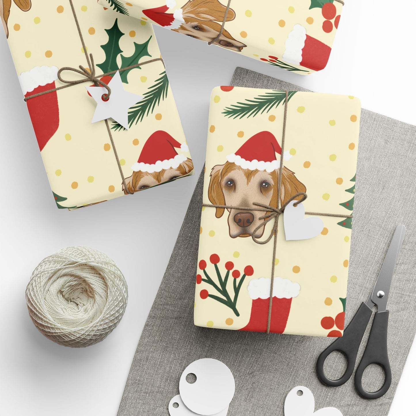 1 Paw-liday Wrapping Paper — Festive Trees, Stockings & PetFaces